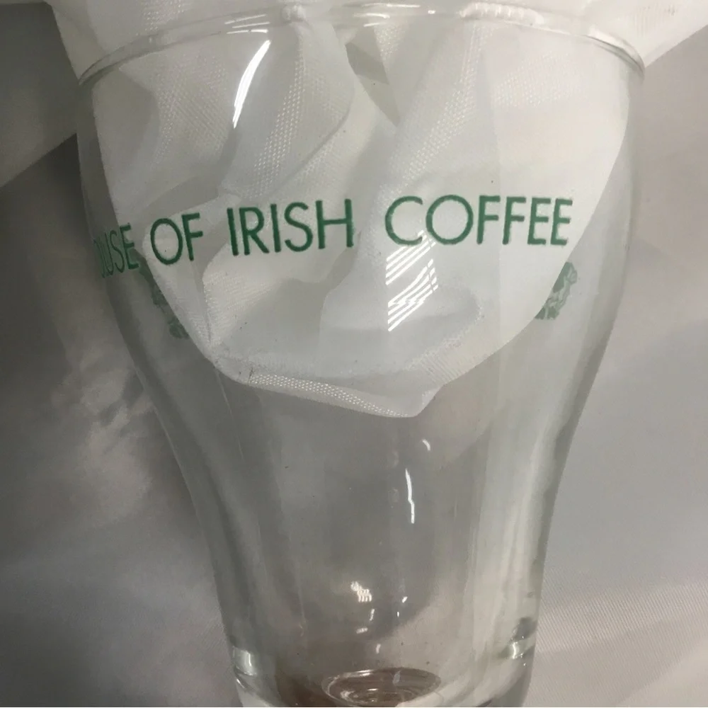 2 Tom Bergin’s House Of Irish Coffee Glasses 5.5” Leprechaun Stem VTG Green